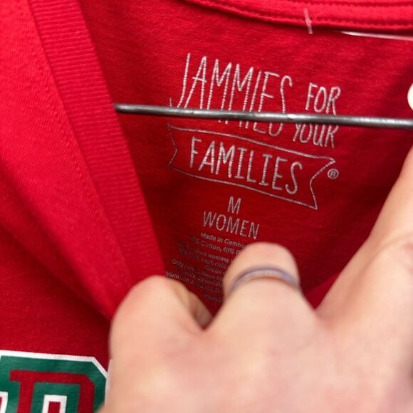 Jammies Ladies Med Red Long Sleeeve " I KNow Santa" - Picture 3 of 6